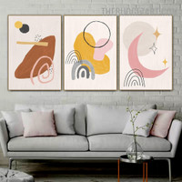 Moon Rainbow Trout Abstract Scandinavian Modern Painting Pic Canvas Print for Room Wall Ornament 