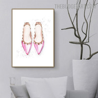 Ballet Shoes Abstract Watercolor Modern Painting Photograph Canvas Print for Room Wall Décor