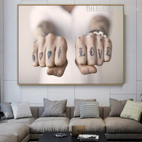 Love Hand Abstract Modern Painting Image Canvas Print for Room Wall Trimming