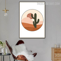 Dessert Mount Abstract Scandinavian Modern Painting Picture Canvas Print for Room Wall Drape