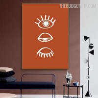 Eyes Abstract Scandinavian Modern Painting Image Canvas Print for Room Wall Adornment