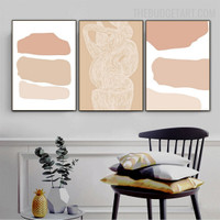 Slur Lines Abstract Scandinavian Modern Painting Photograph Canvas Print for Room Wall Illumination