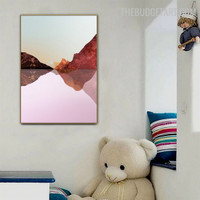 Mountainside Abstract Landscape Modern Painting Image Canvas Print for Room Wall Getup