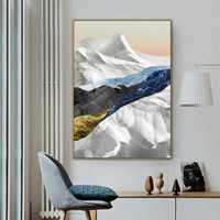 Ice Mountain Abstract Landscape Modern Painting Image Canvas Print for Room Wall Illumination