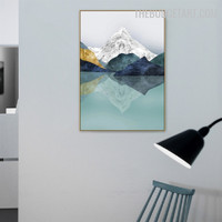 Snowfall Elevation Abstract Landscape Modern Painting Image Canvas Print for Room Wall Arrangement