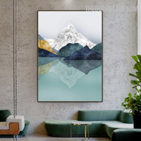 Snowfall Elevation Abstract Landscape Modern Painting Image Canvas Print for Room Wall Decor