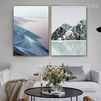 Sea Fell Abstract Landscape Modern Painting Image Canvas Print for Room Wall Tracery