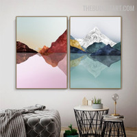 Natural Mount Abstract Landscape Modern Painting Photo Canvas Print for Room Wall Assortment