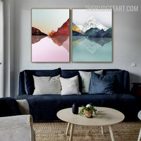 Natural Mount Abstract Landscape Modern Painting Photo Canvas Print for Room Wall Finery