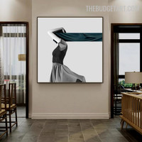 Girl Dress Abstract Fashion Modern Painting Photograph Canvas Print for Room Wall Garnish