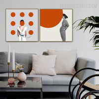 Dame Orb Abstract Fashion Modern Painting Photo Canvas Print for Room Wall Moulding