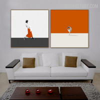 Girl Dance Abstract Fashion Modern Painting Picture Canvas Print for Room Wall Trimming