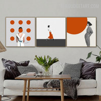 Scansion Girl Abstract Modern Fashion Painting Picture Canvas Print for Room Wall Garniture