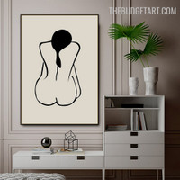 Girl Hair Abstract Scandinavian Modern Painting Pic Canvas Print for Room Wall Drape