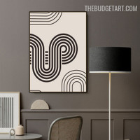 Rambling Lines Abstract Scandinavian Modern Painting Image Canvas Print for Room Wall Garnish
