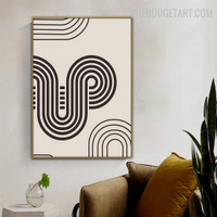 Rambling Lines Abstract Scandinavian Modern Painting Image Canvas Print for Room Wall Getup