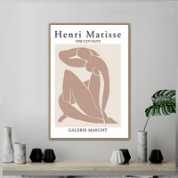 Female Figure Abstract Scandinavian Modern Painting Picture Canvas Print for Room Wall Garniture