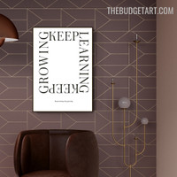 Keep Learning Abstract Typography Modern Painting Photo Canvas Print for Room Wall Decor
