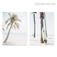 Beach Surfboard Abstract Landscape Modern Painting Image Canvas Print for Room Wall Getup