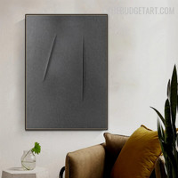 Black Strokes Abstract Nordic Modern Painting Photo Canvas Print for Room Wall Adornment