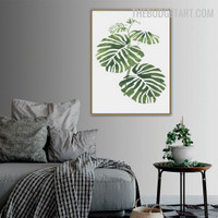 Monstera Leaflets Abstract Scandinavian Floral Modern Painting Picture Canvas Print for Room Wall Assortment