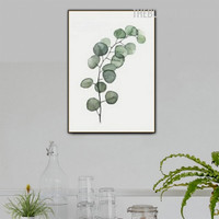 Eucalyptus Leaf Abstract Botanical Modern Painting Picture Canvas Print for Room Wall Trimming