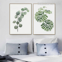 Eucalyptus Leafage Abstract Scandinavian Modern Painting Picture Canvas Print For Room Wall Garniture