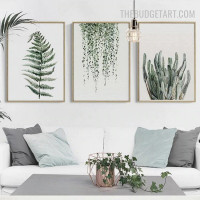 Fern Cactus Foliage Abstract Botanical Modern Painting Image Canvas Print for Room Wall Decor