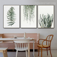Fern Cactus Foliage Abstract Botanical Modern Painting Image Canvas Print for Room Wall Getup
