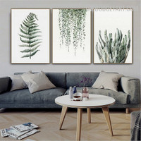 Fern Cactus Foliage Abstract Botanical Modern Painting Image Canvas Print for Room Wall Garnish