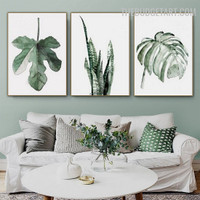 Ficus Carica Foliage Abstract Botanical Modern Painting Pic Canvas Print for Room Wall Flourish