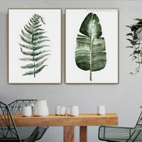 Banana Leaf Abstract Minimalist Modern Painting Photograph Canvas Print for Room Wall Illumination