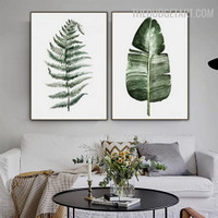 Banana Leaf Abstract Minimalist Modern Painting Photograph Canvas Print for Room Wall Trimming