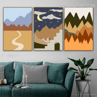 Twinkles Shy Abstract Landscape Modern Painting Photo Canvas Print for Room Wall Finery