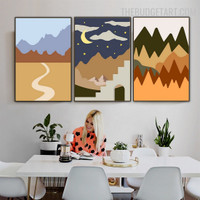 Twinkles Shy Abstract Landscape Modern Painting Photo Canvas Print for Room Wall Flourish