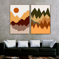 Hills Reflection Abstract Landscape Modern Painting Photo Canvas Print for Room Wall Assortment
