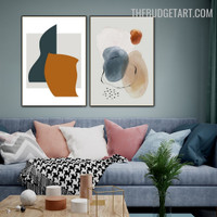 Blob Abstract Geometrical Modern Painting Pic Canvas Print for Room Wall Assortment