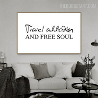 Free Soul Abstract Typography Modern Painting Pic Canvas Print for Room Wall Trimming