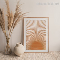  Sun Rays Abstract Scandinavian Modern Painting Picture Canvas Print for Room Wall Drape