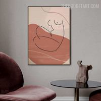 Nude Figure Abstract Scandinavian Modern Painting Pic Canvas Print for Room Wall Getup
