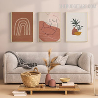 Leaf Planter Abstract Scandinavian Modern Painting Picture Canvas Print for Room Wall Equipment