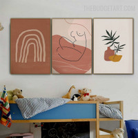 Leaf Planter Abstract Scandinavian Modern Painting Picture Canvas Print for Room Wall Embellishment