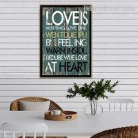 Heart Love Abstract Typography Modern Painting Photograph Canvas Print for Room Wall Drape