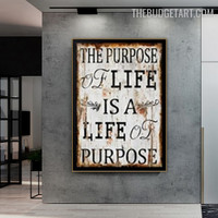 Life Purpose Abstract Typography Modern Painting Photograph Canvas Print for Room Wall Molding