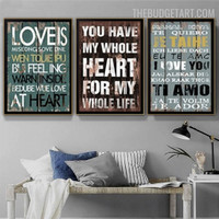 Whole Heart Abstract Typography Modern Painting Photograph Canvas Print for Room Wall Finery 
