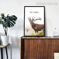 Elk Scenery Animal Modern Painting Image Canvas Print for Room Wall Garniture