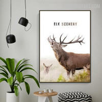 Elk Scenery Animal Modern Painting Image Canvas Print for Room Wall Finery