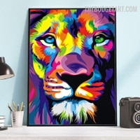 Wild King Animal Modern Painting Image Canvas Print for Room Wall Decor