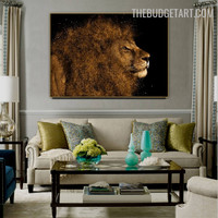 Beast Cat Animal Modern Painting Image Canvas Print for Room Wall Moulding