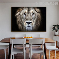 Lion Face Modern Painting Picture Canvas Print for Room Wall Molding